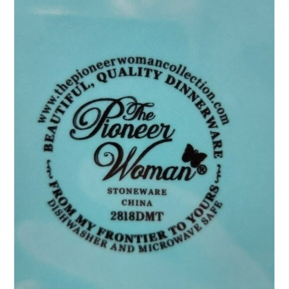 Pioneer Woman Vintage Floral Turquoise Edge Salad Plates 8.5 inch Set of 3 EUC - Picture 5 of 10